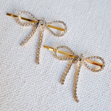 Load image into Gallery viewer, Adorable Sparkle Bow Bobby Pin Set Of 2