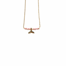 Load image into Gallery viewer, Whale Tail Beaded Necklace – Dainty Gold Ocean Necklace with Miyuki Beads