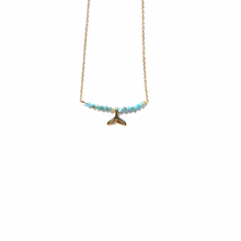 Load image into Gallery viewer, Whale Tail Beaded Necklace – Dainty Gold Ocean Necklace with Miyuki Beads