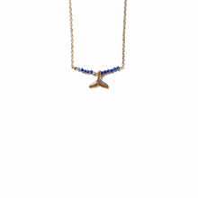 Load image into Gallery viewer, Whale Tail Beaded Necklace – Dainty Gold Ocean Necklace with Miyuki Beads