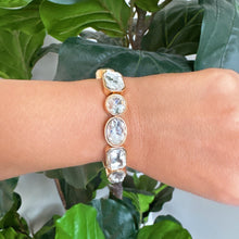 Load image into Gallery viewer, Golden Glow Stretch Bracelet – Faceted Stones for Subtle Elegance