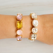 Load image into Gallery viewer, Golden Glow Stretch Bracelet – Faceted Stones for Subtle Elegance