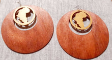 Load image into Gallery viewer, Handmade XL Wooden Africa Hoop Earrings