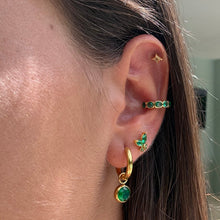 Load image into Gallery viewer, Gold Crystal Drop Huggie Hoop Earrings