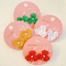 Load image into Gallery viewer, Princess Pearl Centered Flower Earrings