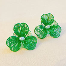 Load image into Gallery viewer, Princess Pearl Centered Flower Earrings