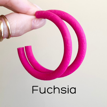 Load image into Gallery viewer, Round Hoops | Pick Your Size | Handcrafted Polymer Clay Earrings