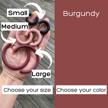 Load image into Gallery viewer, Round Hoops | Pick Your Size | Handcrafted Polymer Clay Earrings