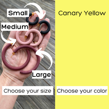 Load image into Gallery viewer, Round Hoops | Pick Your Size | Handcrafted Polymer Clay Earrings