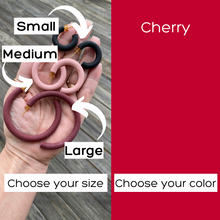 Load image into Gallery viewer, Round Hoops | Pick Your Size | Handcrafted Polymer Clay Earrings