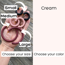 Load image into Gallery viewer, Round Hoops | Pick Your Size | Handcrafted Polymer Clay Earrings