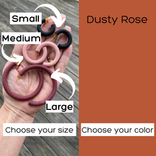 Load image into Gallery viewer, Round Hoops | Pick Your Size | Handcrafted Polymer Clay Earrings