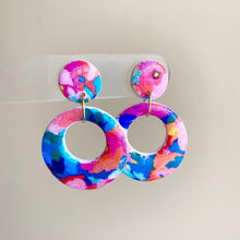 Load image into Gallery viewer, Plumeria - Round Floral Polymer Clay Earrings - Hawaiian Paradise Collection