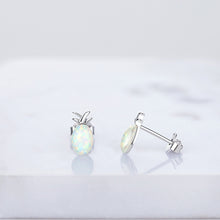 Load image into Gallery viewer, 925 Sterling Silver Opal Pineapple Stud Earrings