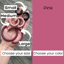Load image into Gallery viewer, Round Hoops | Pick Your Size | Handcrafted Polymer Clay Earrings