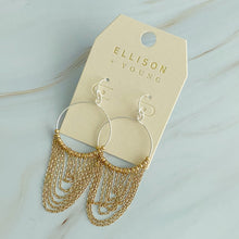 Load image into Gallery viewer, Chain Drapes Two Tone Earrings
