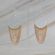 Load image into Gallery viewer, Chain Drapes Two Tone Earrings
