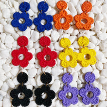 Load image into Gallery viewer, Daisy Drop Game Day Earrings
