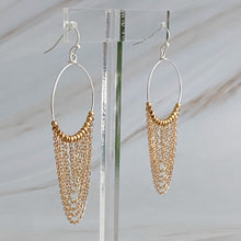 Load image into Gallery viewer, Chain Drapes Two Tone Earrings

