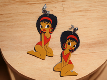 Load image into Gallery viewer, Black Betty Boop Wooden Afrocentric Earrings
