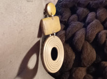 Load image into Gallery viewer, Clip on minimalist wood hoop earrings
