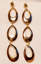 Load image into Gallery viewer, Handmade Chunky gold acrylic Multi Hoop Clip On Earrings
