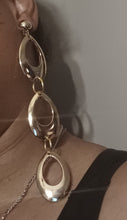 Load image into Gallery viewer, Handmade Chunky gold acrylic Multi Hoop Clip On Earrings
