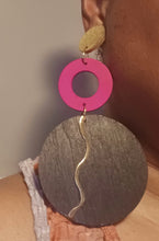 Load image into Gallery viewer, Handpainted colorblock clip on earrings
