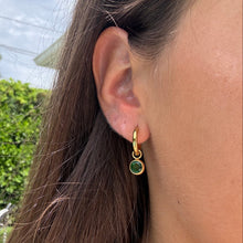Load image into Gallery viewer, Gold Crystal Drop Huggie Hoop Earrings
