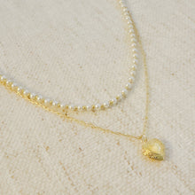 Load image into Gallery viewer, Pearls And Heart Locket Layered Necklace
