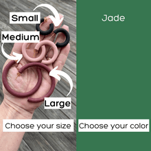 Load image into Gallery viewer, Round Hoops  | Pick Your Size | Handcrafted Polymer Clay Earrings
