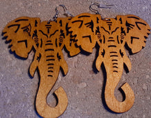 Load image into Gallery viewer, Lucky African Elephant Wooden Earrings
