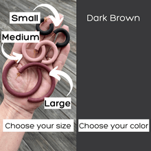Load image into Gallery viewer, Round Hoops  | Pick Your Size | Handcrafted Polymer Clay Earrings
