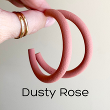 Load image into Gallery viewer, Round Hoops  | Pick Your Size | Handcrafted Polymer Clay Earrings
