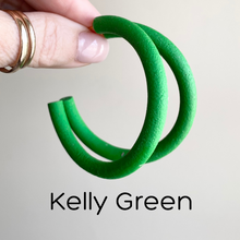 Load image into Gallery viewer, Round Hoops  | Pick Your Size | Handcrafted Polymer Clay Earrings
