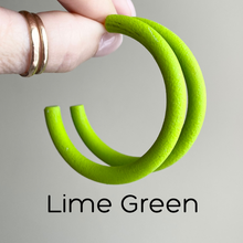 Load image into Gallery viewer, Round Hoops  | Pick Your Size | Handcrafted Polymer Clay Earrings
