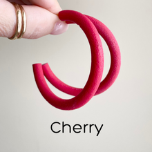 Load image into Gallery viewer, Round Hoops  | Pick Your Size | Handcrafted Polymer Clay Earrings
