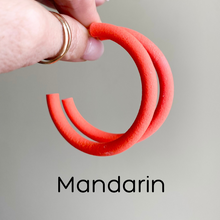 Load image into Gallery viewer, Round Hoops  | Pick Your Size | Handcrafted Polymer Clay Earrings
