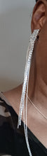 Load image into Gallery viewer, Unique rhinestone clip on earrings 5 inch

