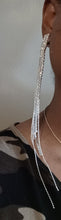 Load image into Gallery viewer, Unique rhinestone clip on earrings 5 inch
