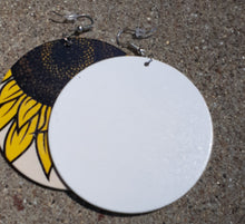 Load image into Gallery viewer, Wooden Sunflower Art Leaf Earrings
