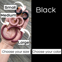 Load image into Gallery viewer, Round Hoops  | Pick Your Size | Handcrafted Polymer Clay Earrings
