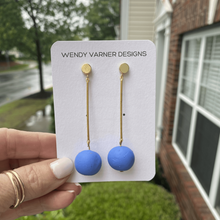 Load image into Gallery viewer, Minimalist Polymer Clay Drop Earrings – Modern Matte Dangle Ball Collection | Handcrafted Polymer Clay Earrings
