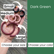 Load image into Gallery viewer, Round Hoops  | Pick Your Size | Handcrafted Polymer Clay Earrings
