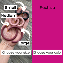 Load image into Gallery viewer, Round Hoops  | Pick Your Size | Handcrafted Polymer Clay Earrings
