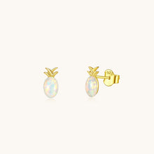 Load image into Gallery viewer, 925 Sterling Silver Opal Pineapple Stud Earrings
