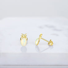 Load image into Gallery viewer, 925 Sterling Silver Opal Pineapple Stud Earrings
