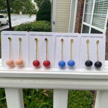 Load image into Gallery viewer, Minimalist Polymer Clay Drop Earrings – Modern Matte Dangle Ball Collection | Handcrafted Polymer Clay Earrings
