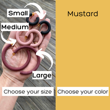 Load image into Gallery viewer, Round Hoops  | Pick Your Size | Handcrafted Polymer Clay Earrings
