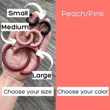 Load image into Gallery viewer, Round Hoops  | Pick Your Size | Handcrafted Polymer Clay Earrings
